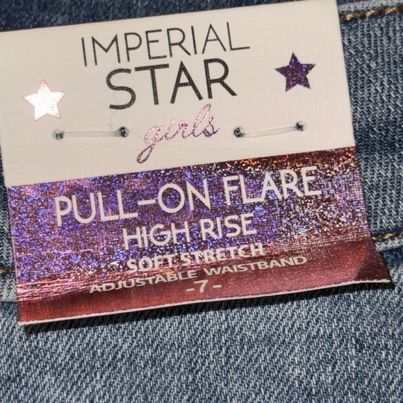 💥💥NWT Imperial star pull on flare, high-rise jeans, girls size 7 Color tracee - Picture 4 of 11